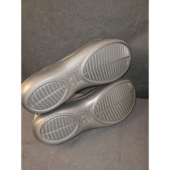 Crocs Shoes Womens 9 Alice Mary Jane Flats Comfort Black Rubber Slip On Low Top - Picture 8 of 9